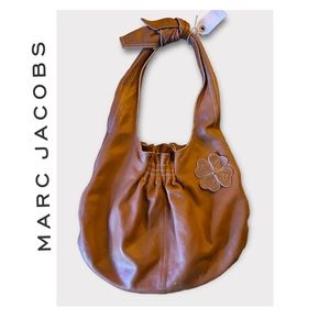 Marc Jacobs vida vintage brown leather clover tie purse
